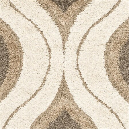 Safavieh 5 ft. 3 in. x 7 ft. 6 in. Medium Rectangle Cream and Smoke Florida Shag Rug SG461-1179-5